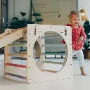 Klimkubus met glijbaan en ladder