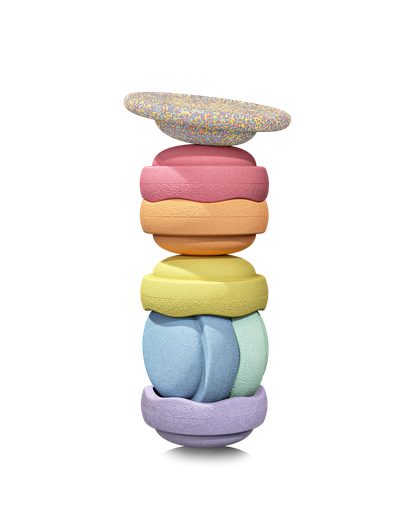 Stapelstein pastel met balance board 